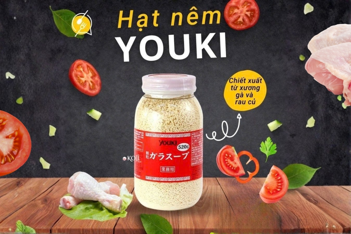 Hạt Nêm Youki Nguyên Liệu Cho bữa Bữa Ăn Thêm Đậm Vị 520g